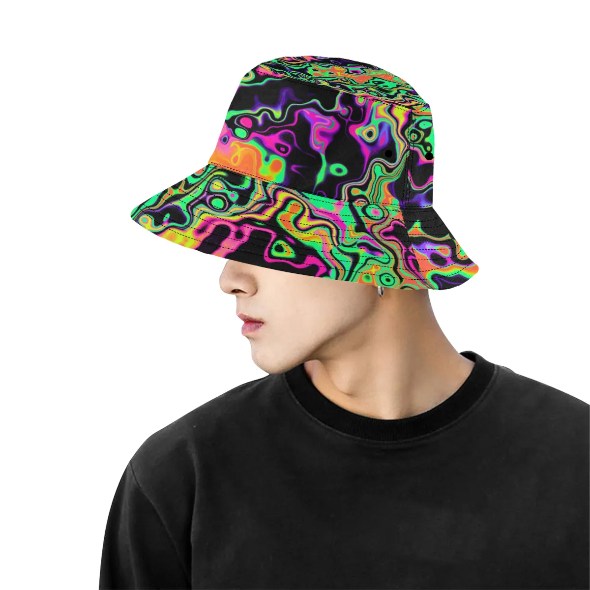 Radioactive spill bucket hat | UV blacklight reactive