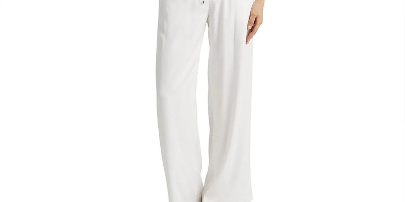 Ralph Lauren White Twill Wide Leg Pants Large.