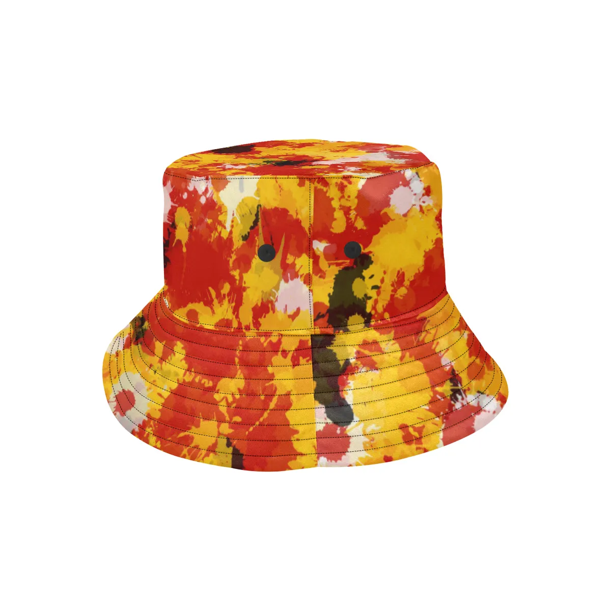 Red and Gold Splatter Paint Bucket Hat