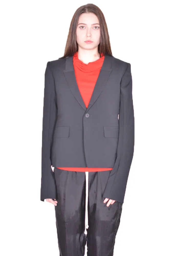 RICK OWENS WOMEN RP01D2764 WL 60CM SOFT BLAZER BLACK