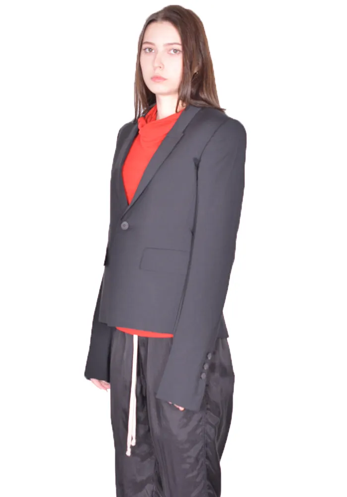 RICK OWENS WOMEN RP01D2764 WL 60CM SOFT BLAZER BLACK