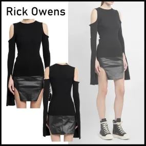 RICK OWENS Wool Rib Long Sleeves V-neck & Crew neck