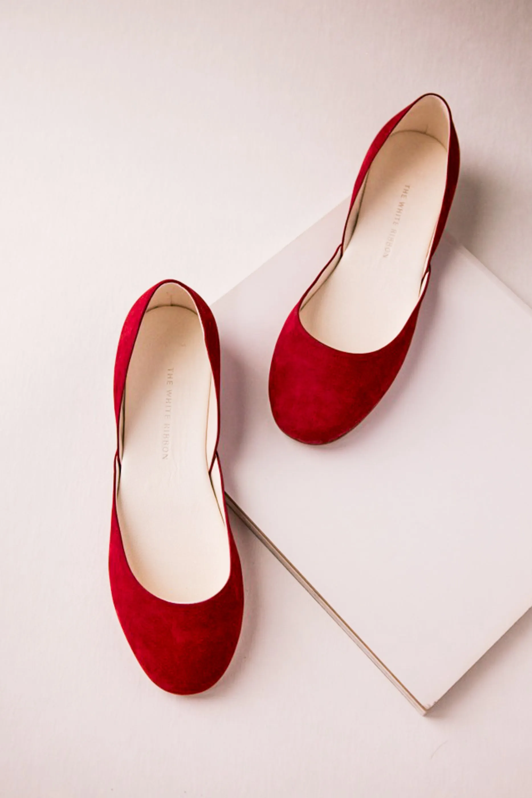 Ruby red nubuck Thea ballet flats