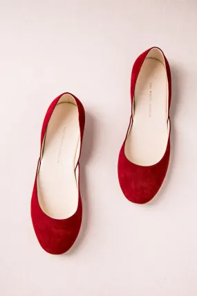 Ruby red nubuck Thea ballet flats