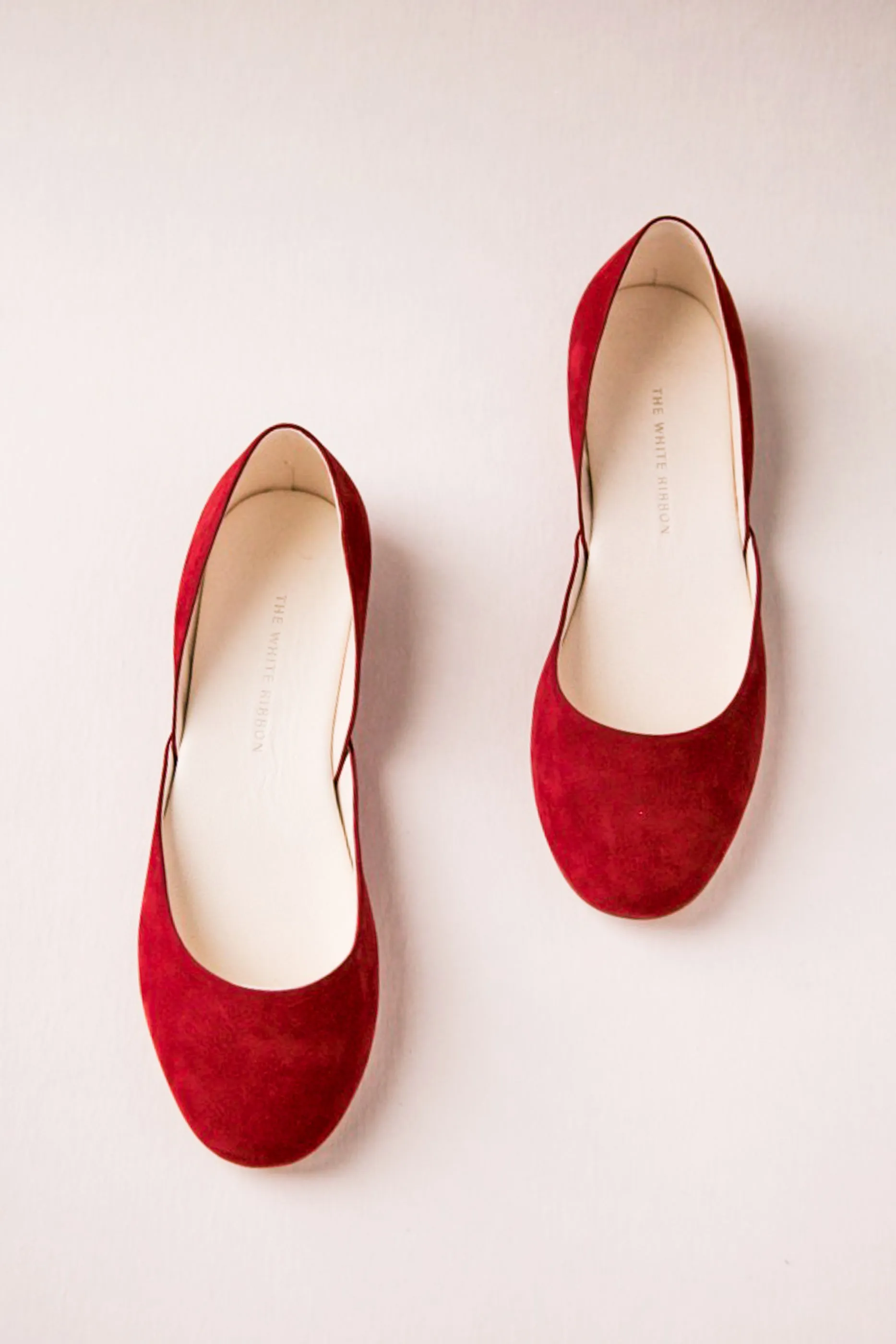 Ruby red nubuck Thea ballet flats