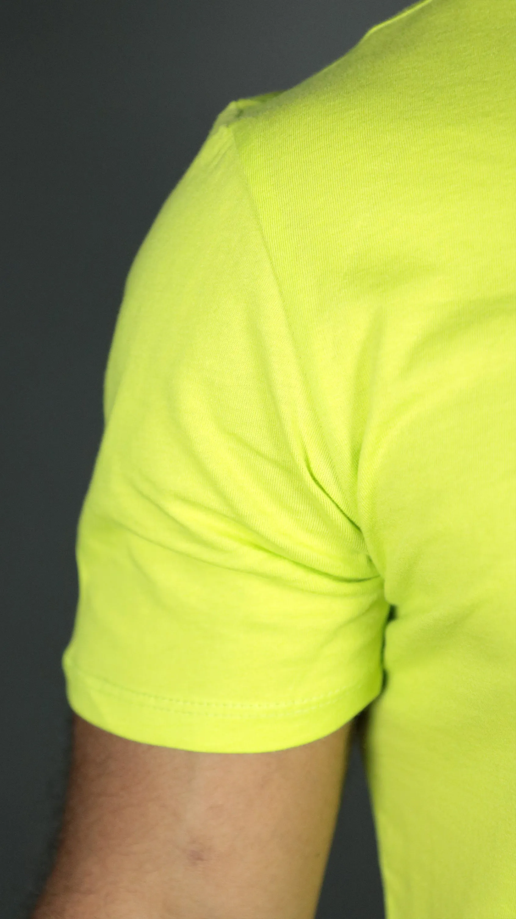 Safety Yellow Longline T-Shirt for Men | Curved Hem Mens Tshirt | Jordan Craig