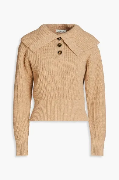 Sandro Long Sleeve V-Neck & Crew Neck Wool Rib