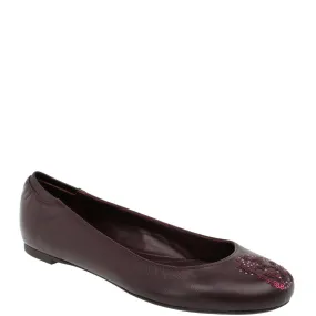 Sequin Skull Ballerina Flats, Oxblood - Shop Now!