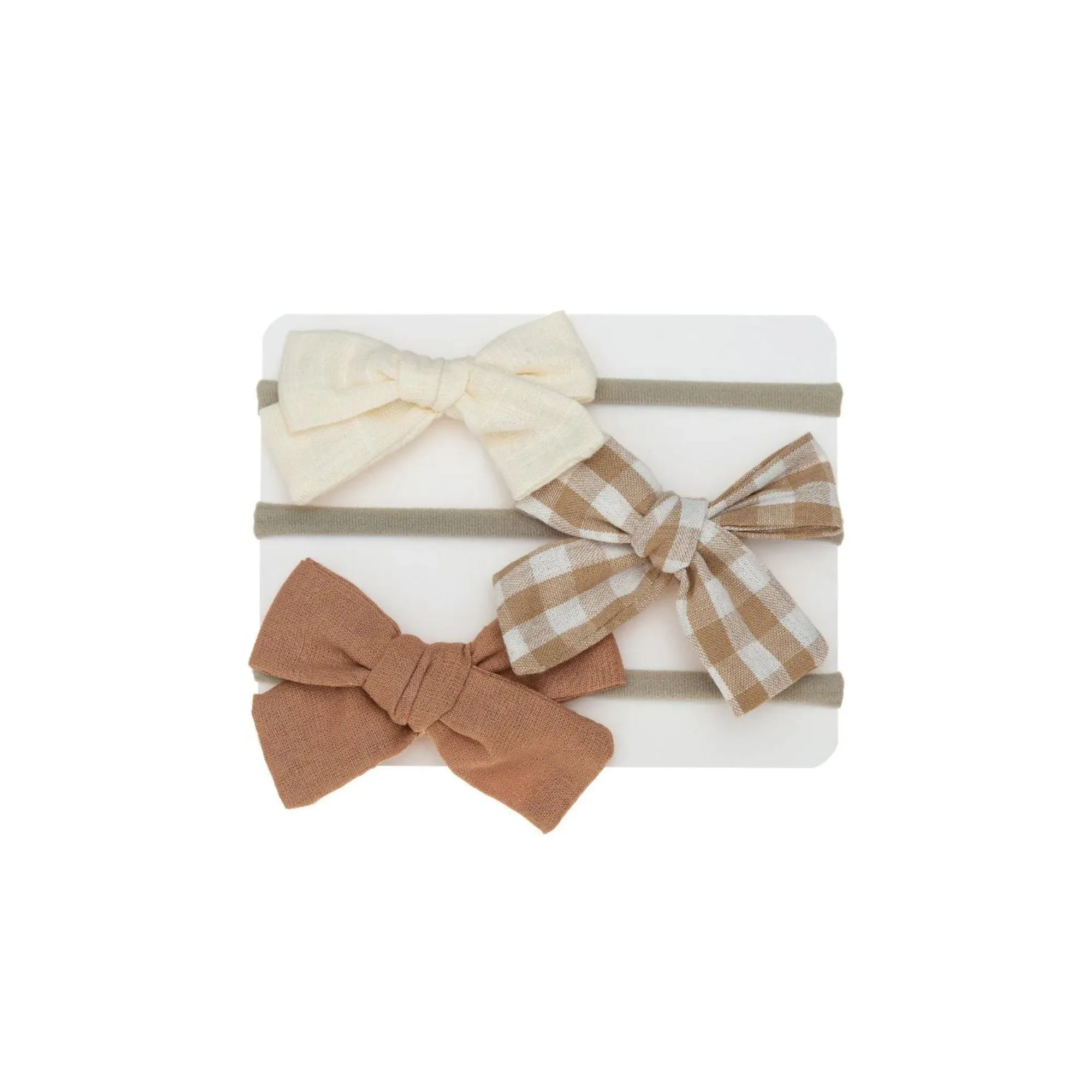 Set of 3 Small Baby Bows - 2 Plain & 1 Print/Pattern #9