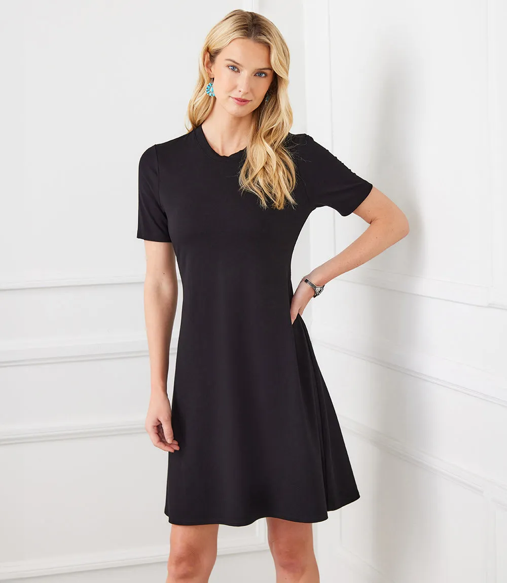 Short Sleeve Flared Dress