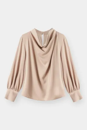 Silk blouse in mushroom color