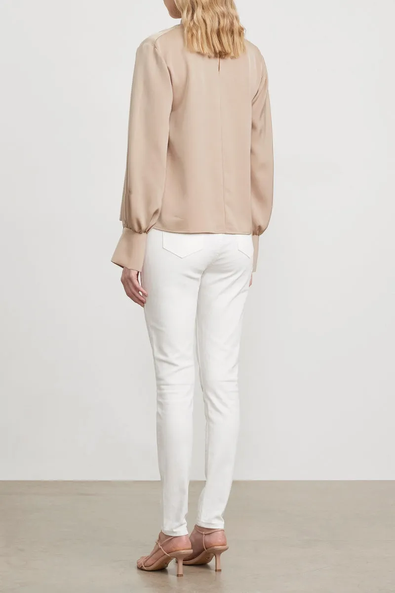 Silk blouse in mushroom color