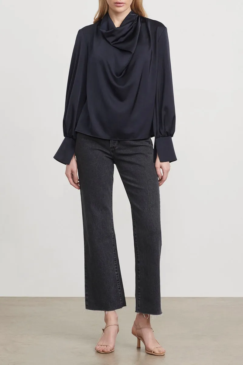 Silk blouse navy - Buy now