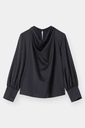 Silk blouse navy - Buy now