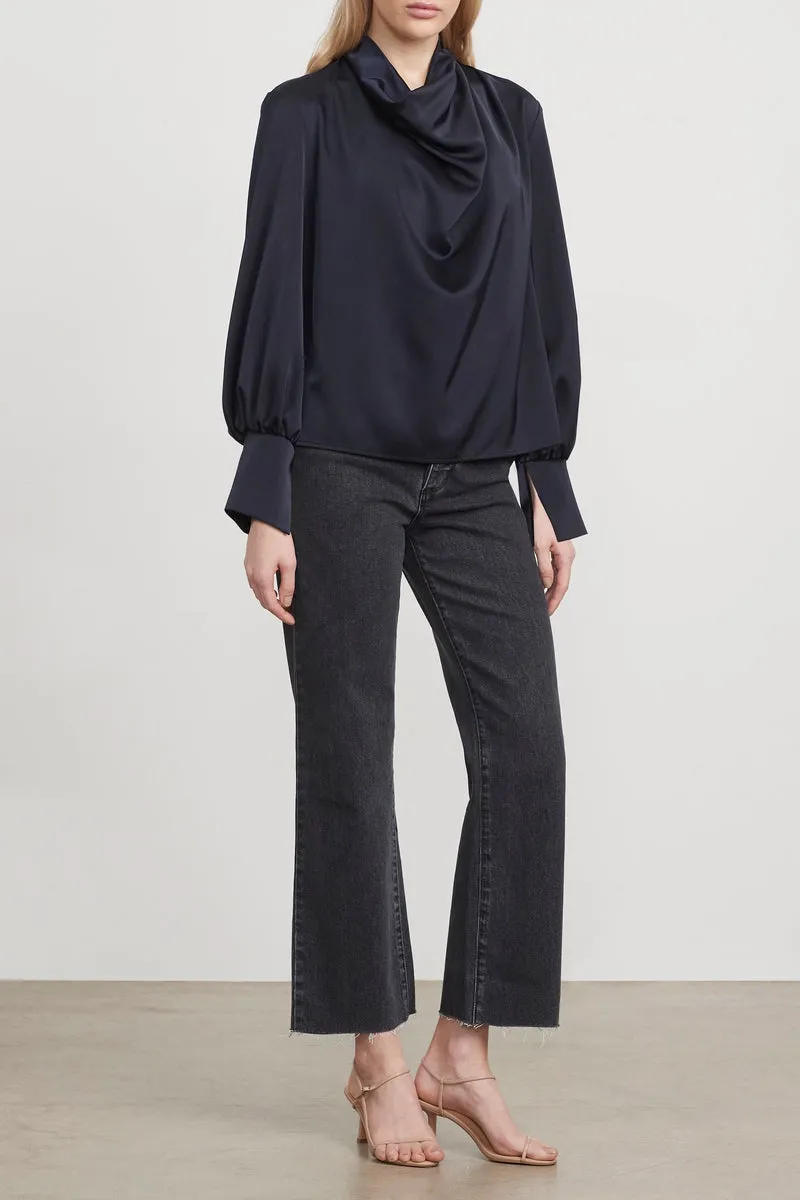 Silk blouse navy - Buy now