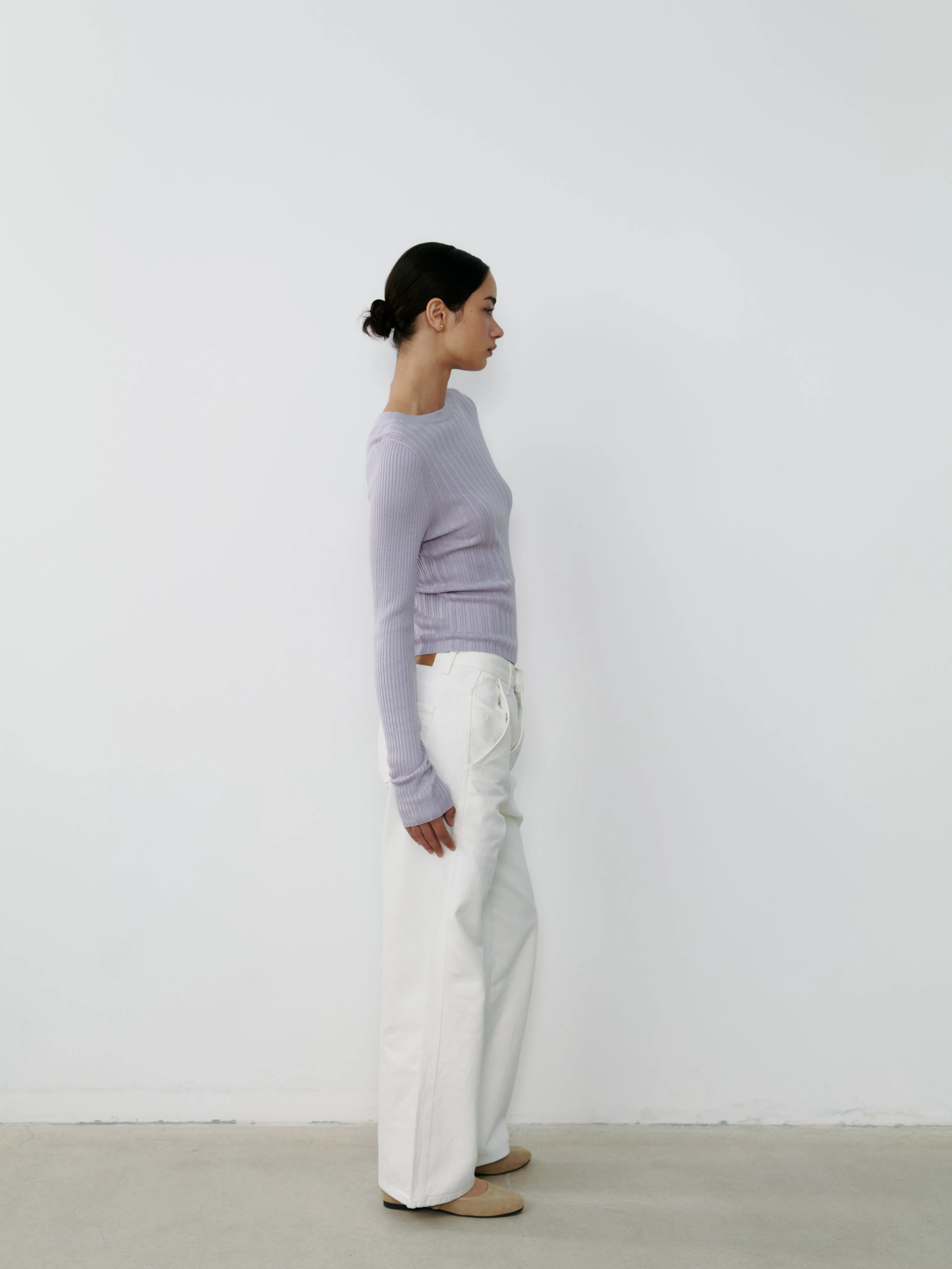 silk boatneck top - Helios