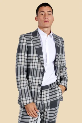 Skinny Stone Check Blazer