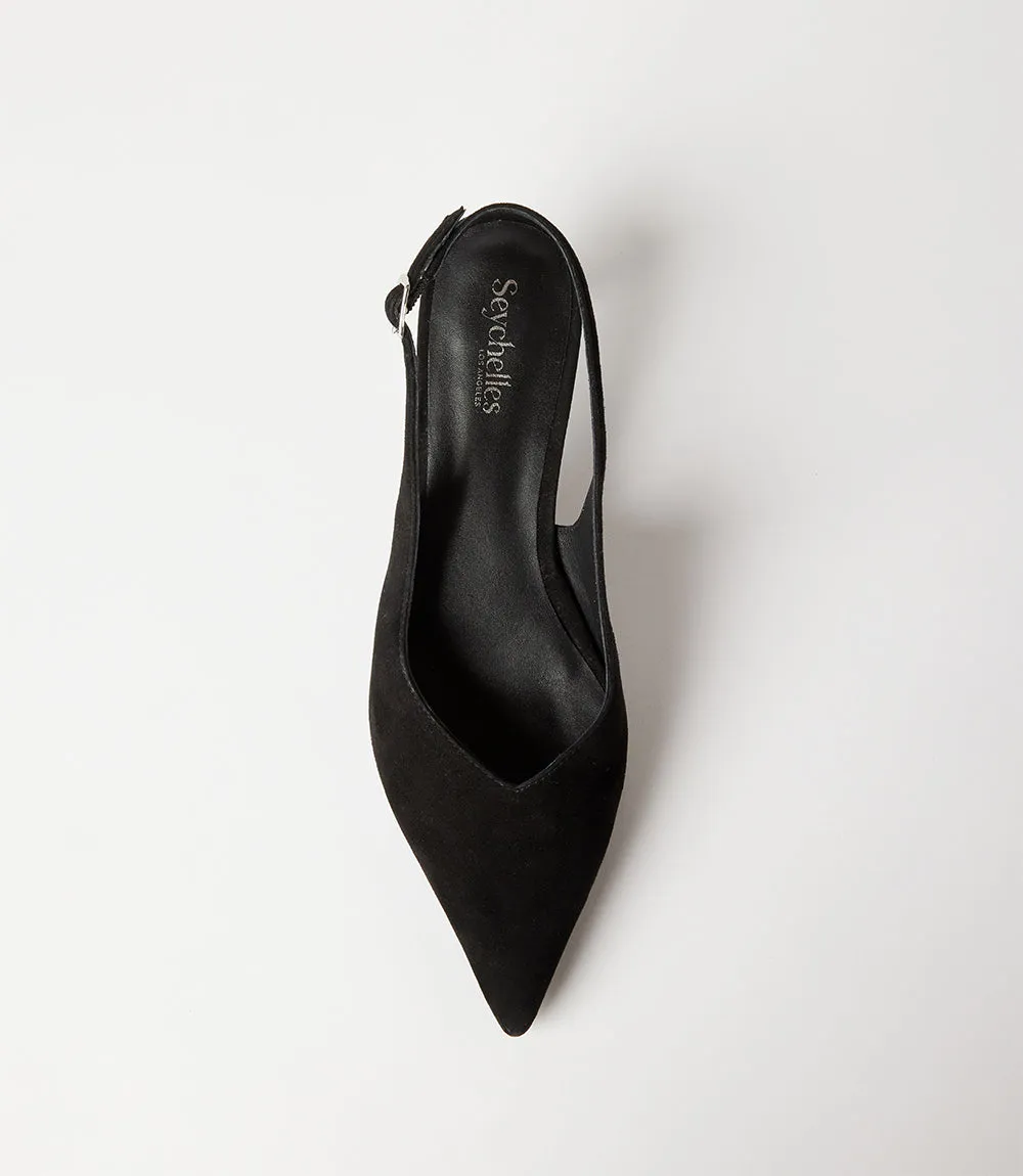 Slingback Stacked High Heels.