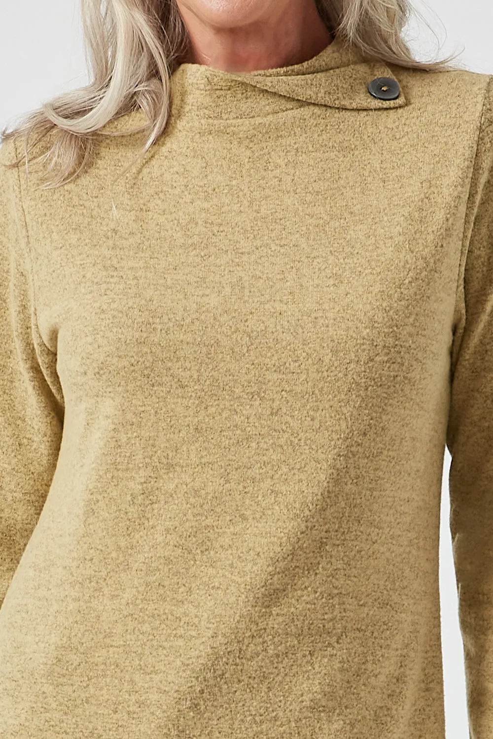 Split Neck Turtleneck Top