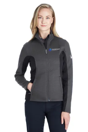 Spyder Ladies Zip-Up Sweater Jacket, Polar/Black/White [GuidePoint Security]