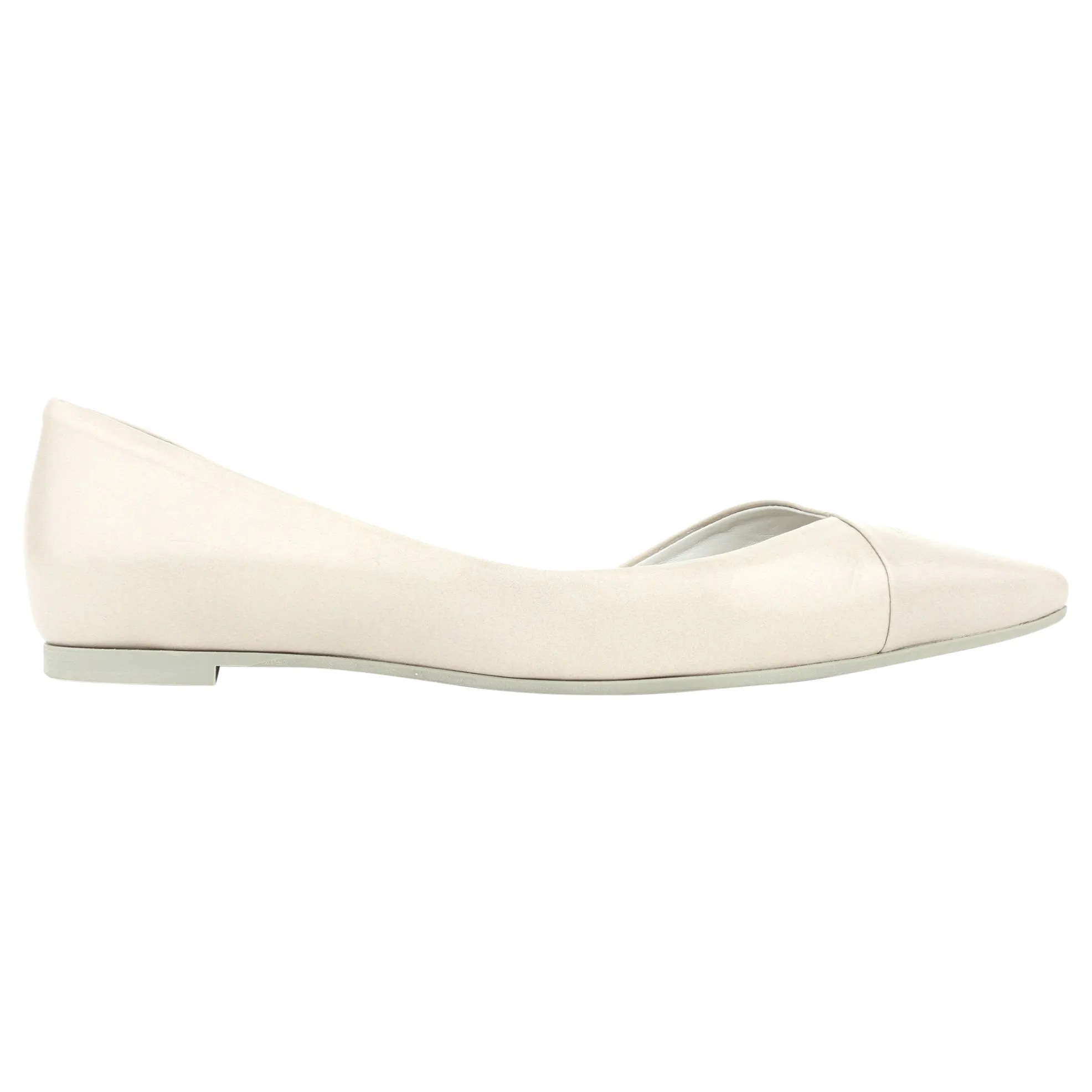 Stone Grey Leather Ada Punk Pointed Flats by McQ Alexander McQueen - Size 37