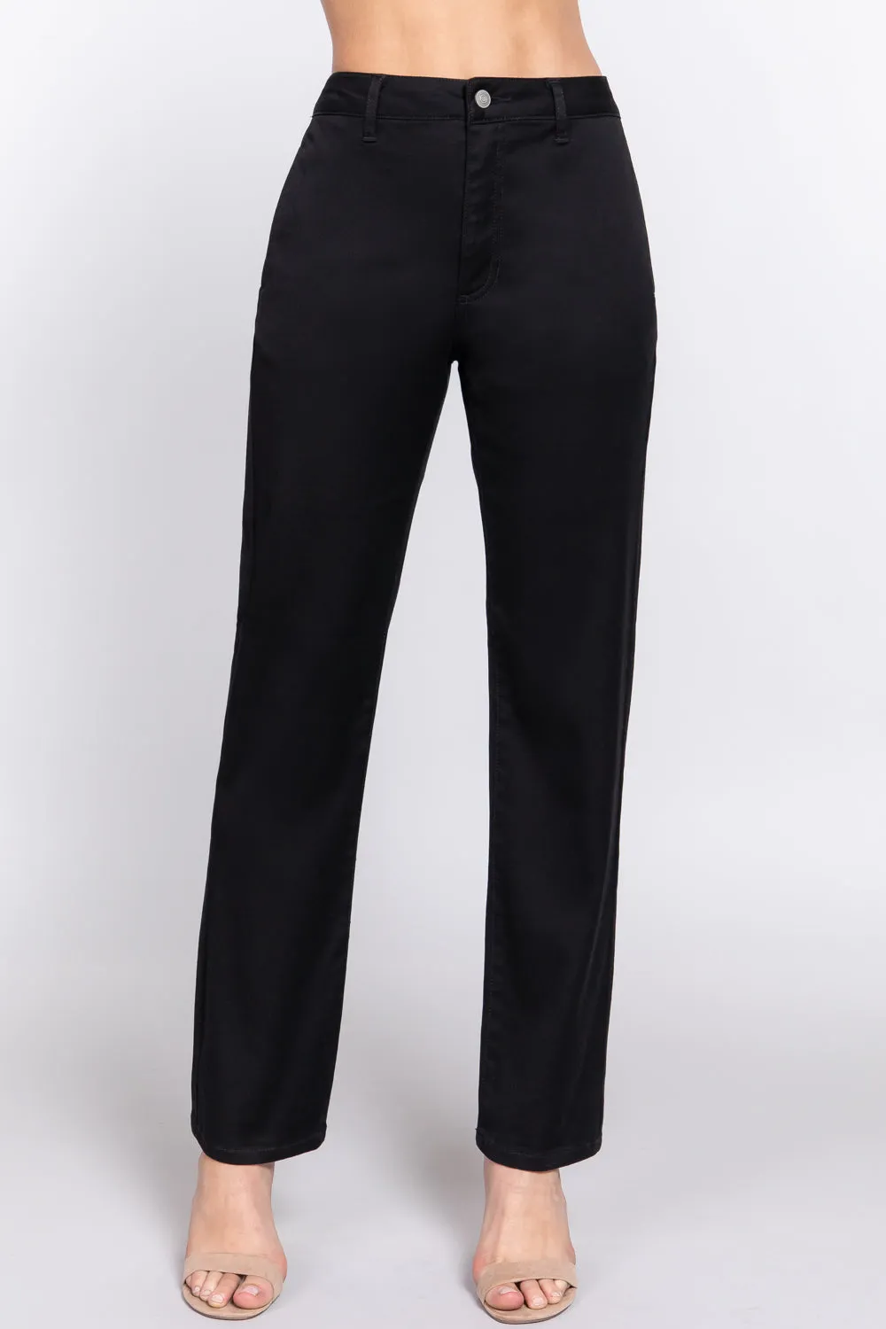 Straight Fit Twill Trousers