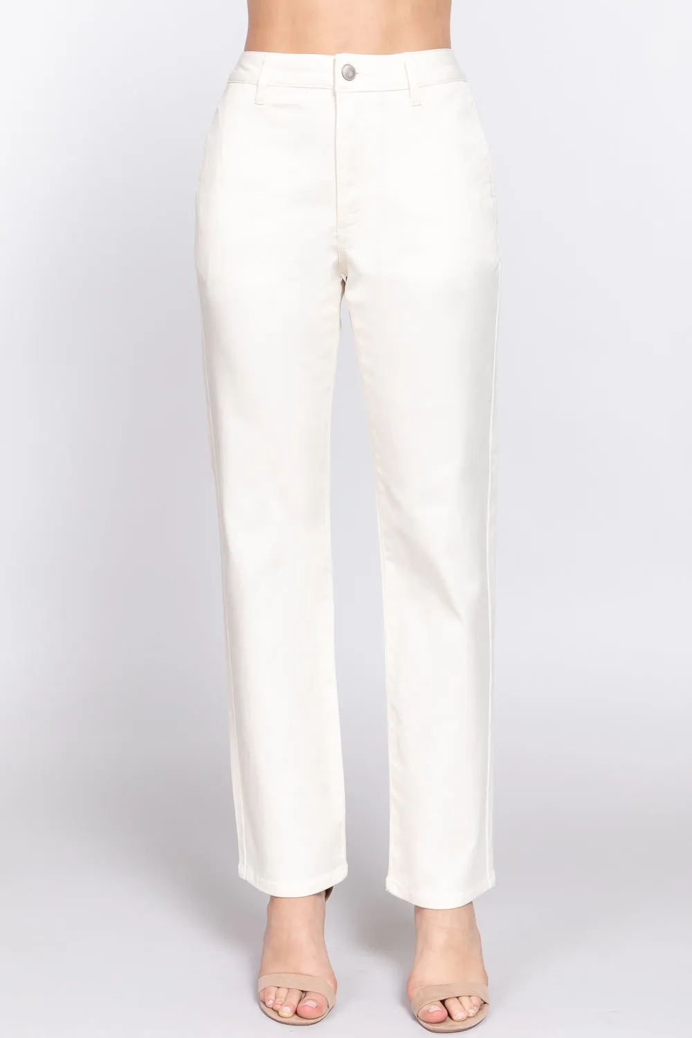 Straight Fit Twill Trousers