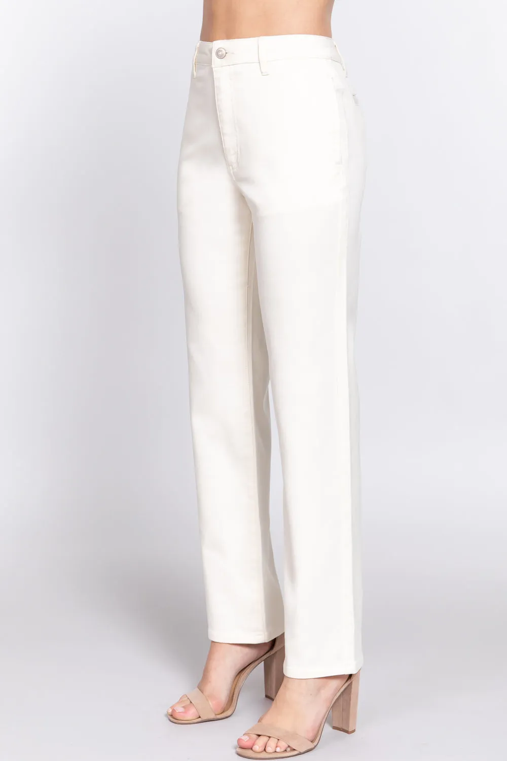 Straight Fit Twill Trousers