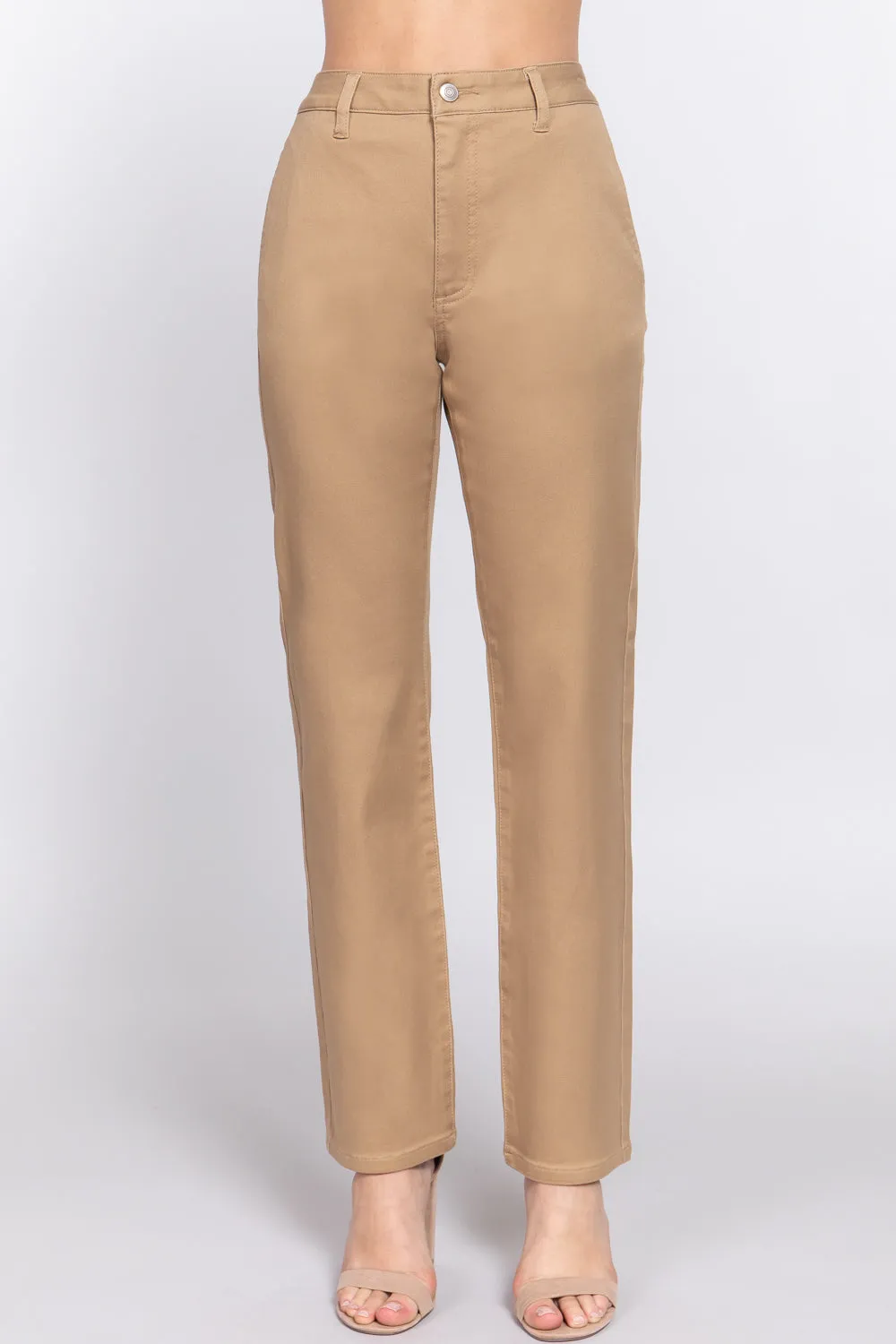 Straight Fit Twill Trousers