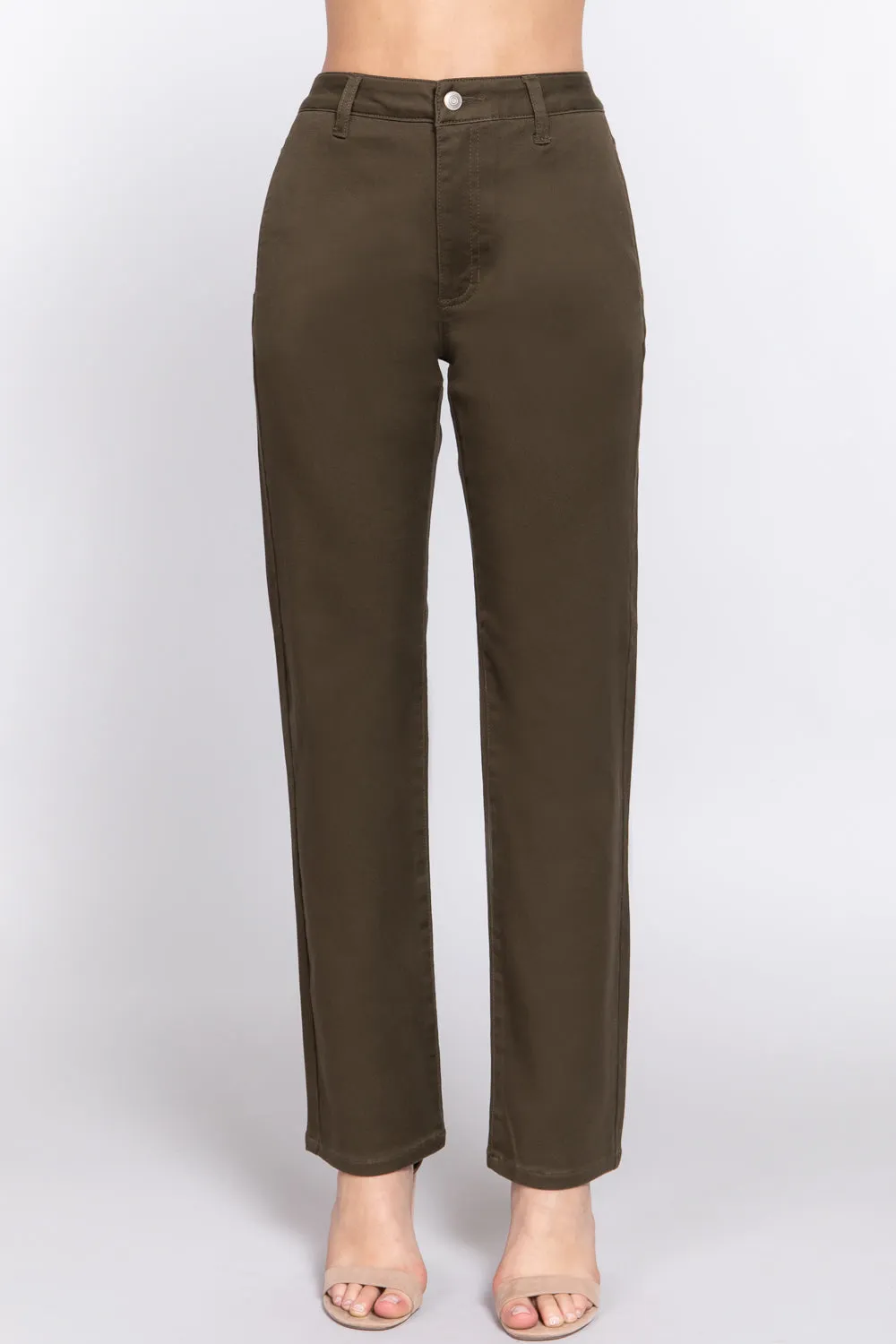 Straight Fit Twill Trousers