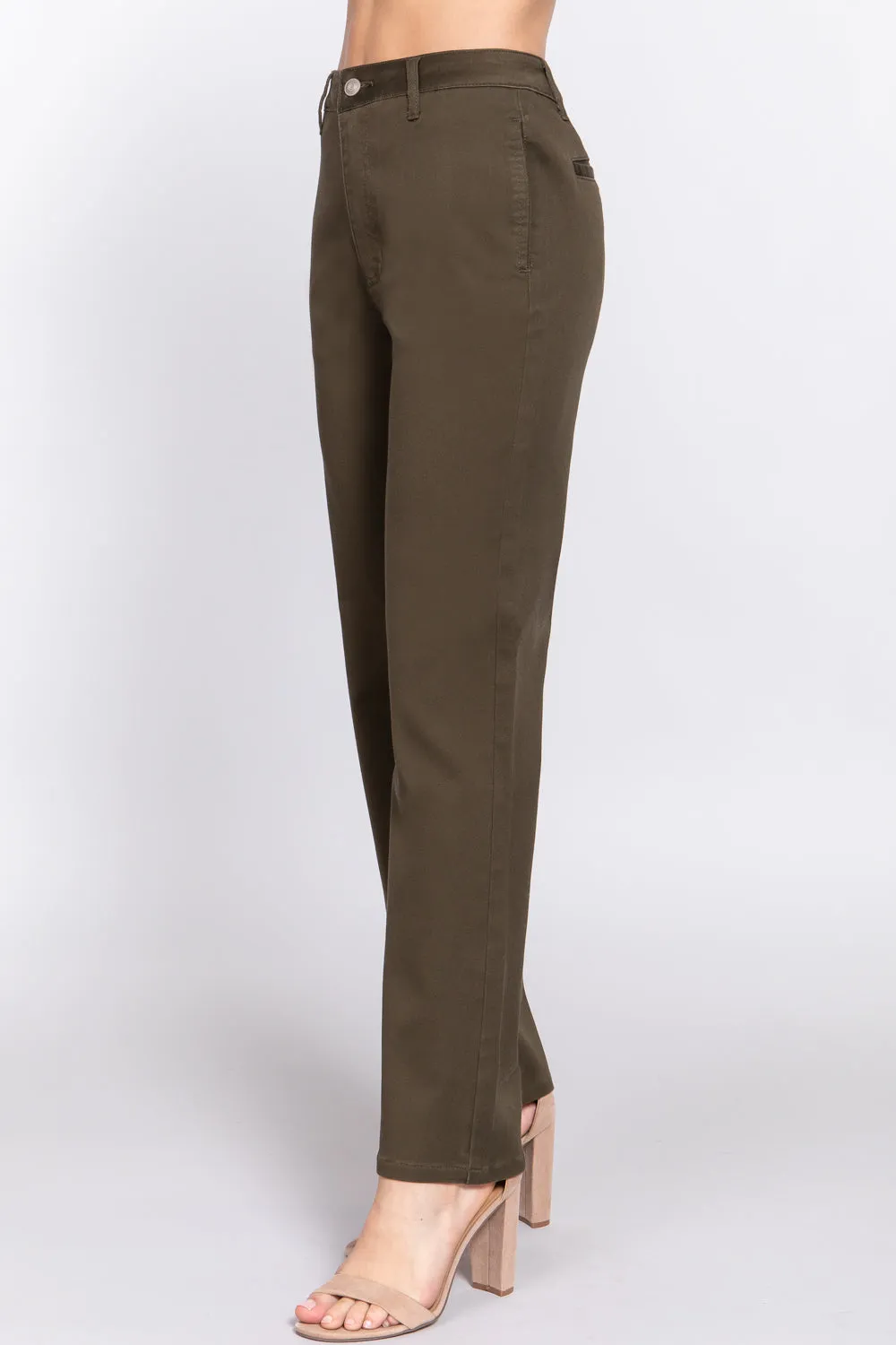 Straight Fit Twill Trousers