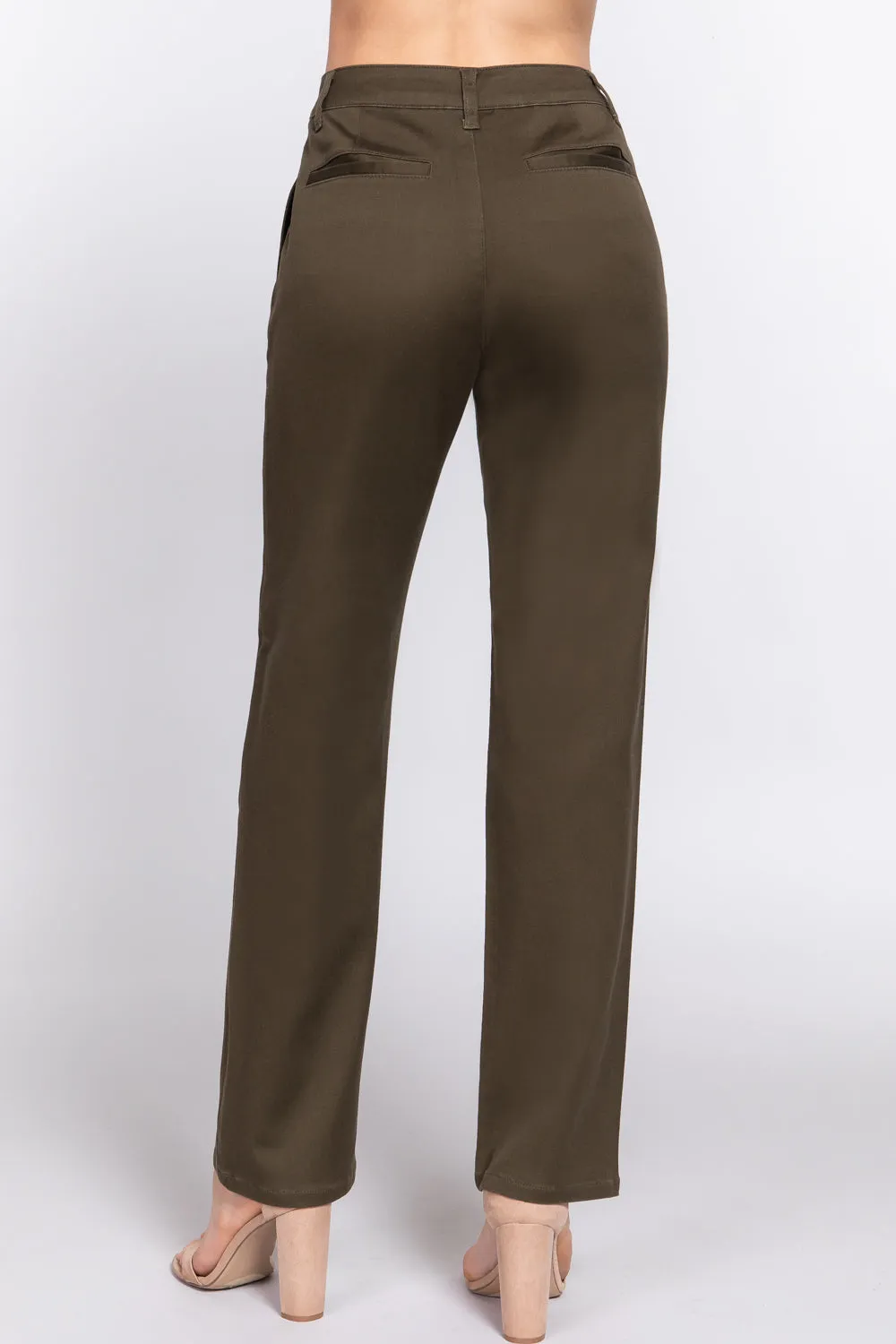 Straight Fit Twill Trousers