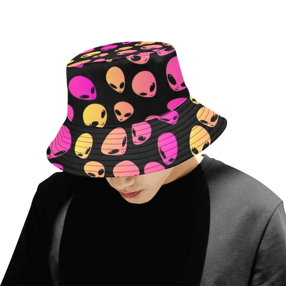 Strawberry Lemonade Alien Ombre Bucket Hat | UV Reactive