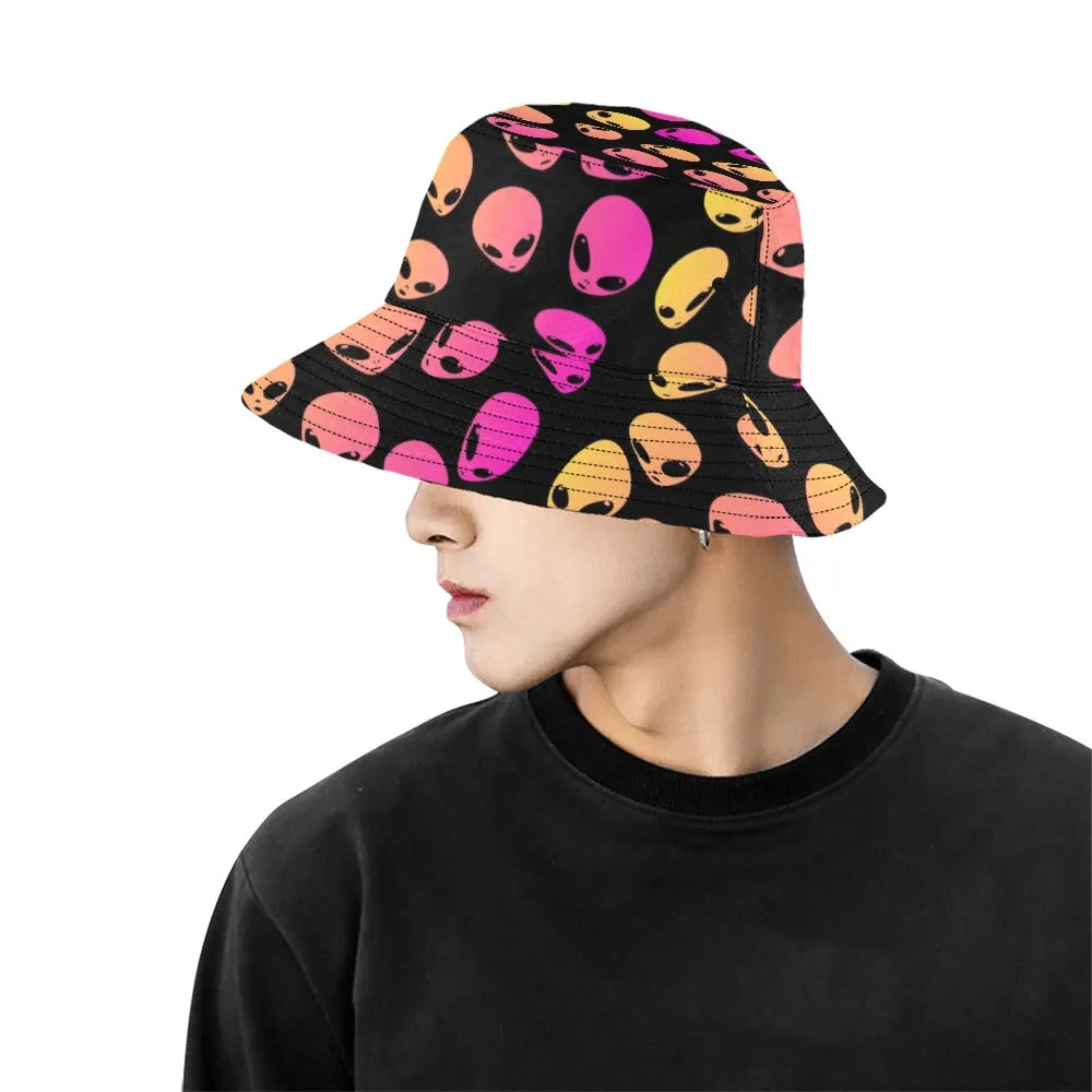 Strawberry Lemonade Alien Ombre Bucket Hat | UV Reactive