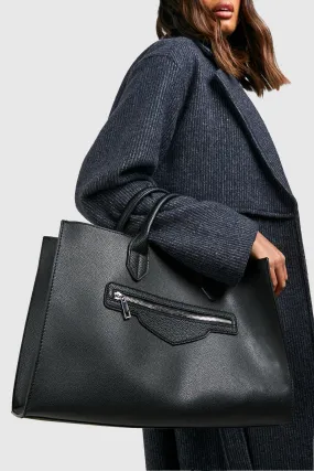 Structured Zip Tote Bag