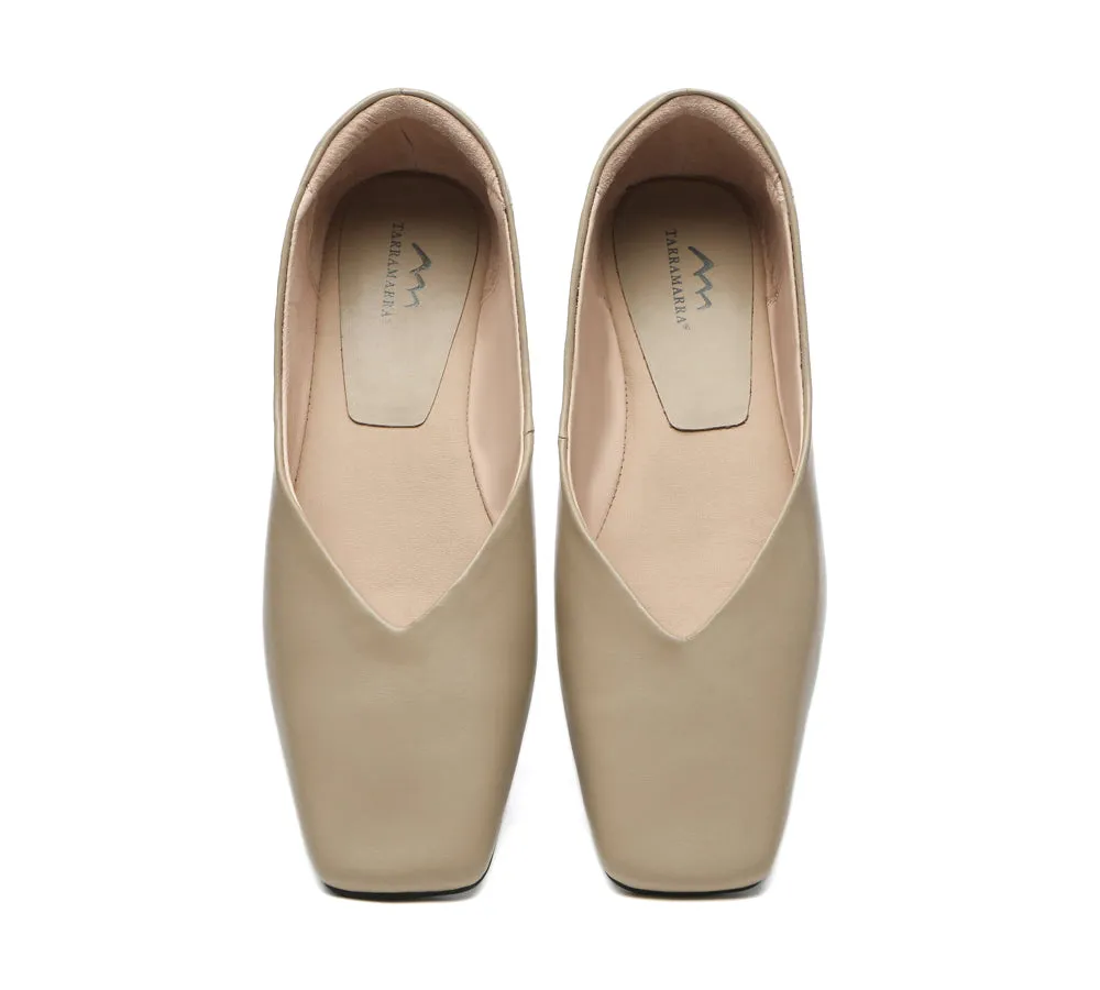 TARRAMARRA Square Toe Leather Ballet Flats for Women - Libera