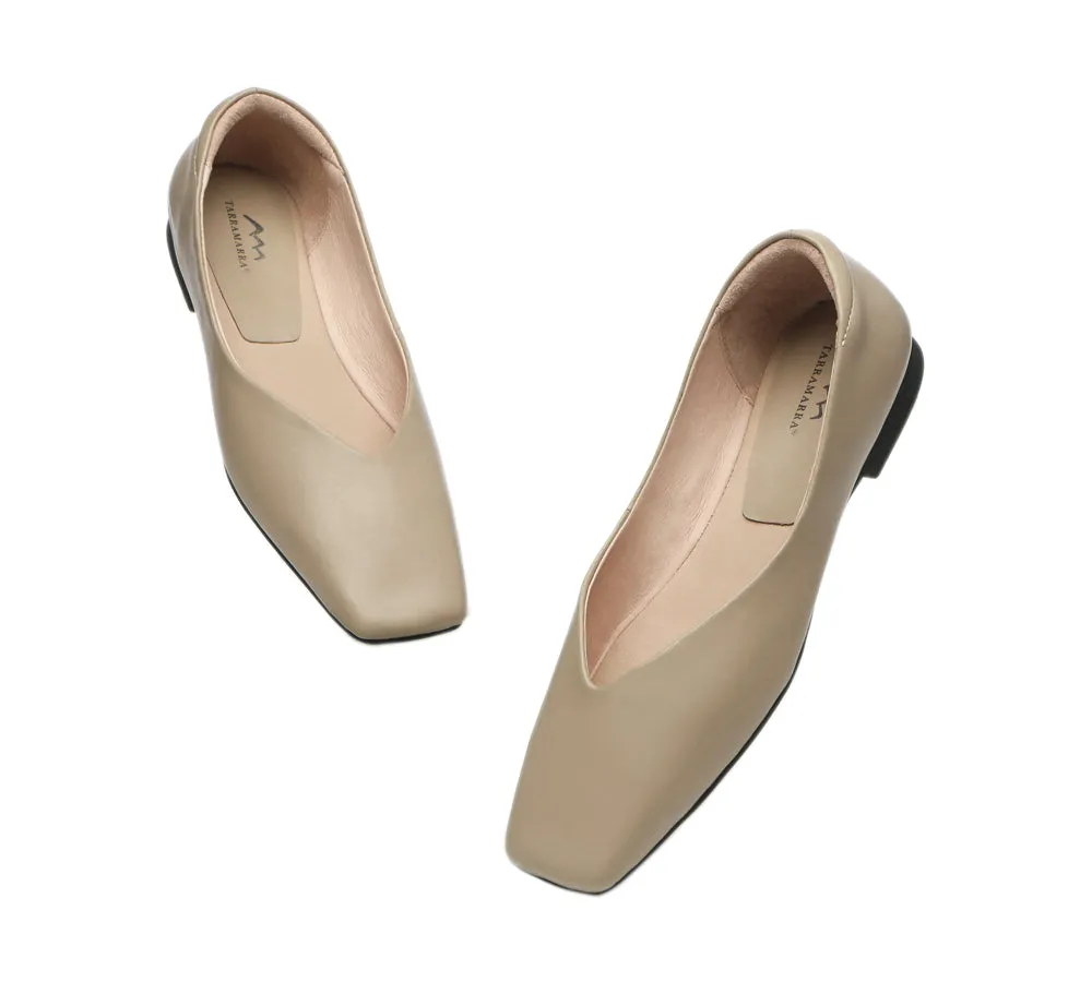 TARRAMARRA Square Toe Leather Ballet Flats for Women - Libera