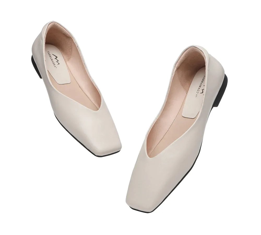 TARRAMARRA Square Toe Leather Ballet Flats for Women - Libera