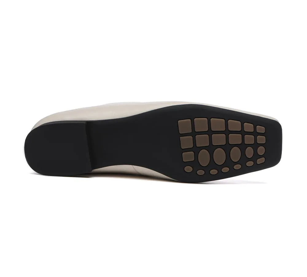 TARRAMARRA Square Toe Leather Ballet Flats for Women - Libera