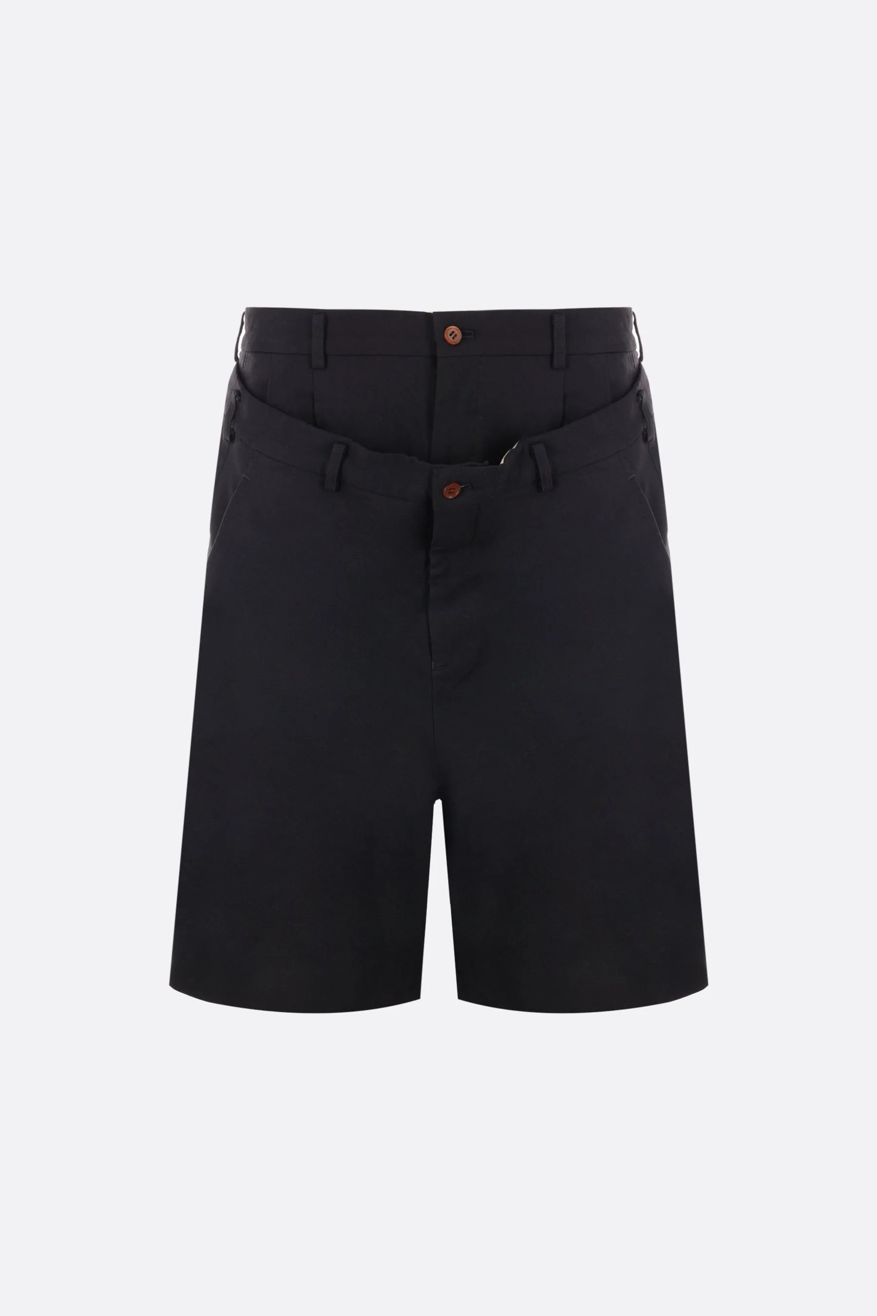 technical twill shorts with double-layered inserts