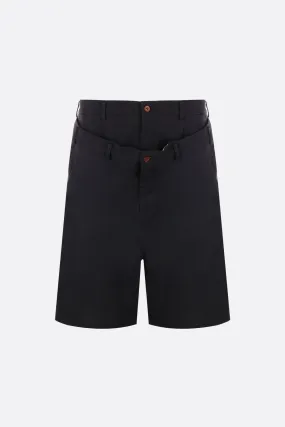 technical twill shorts with double-layered inserts