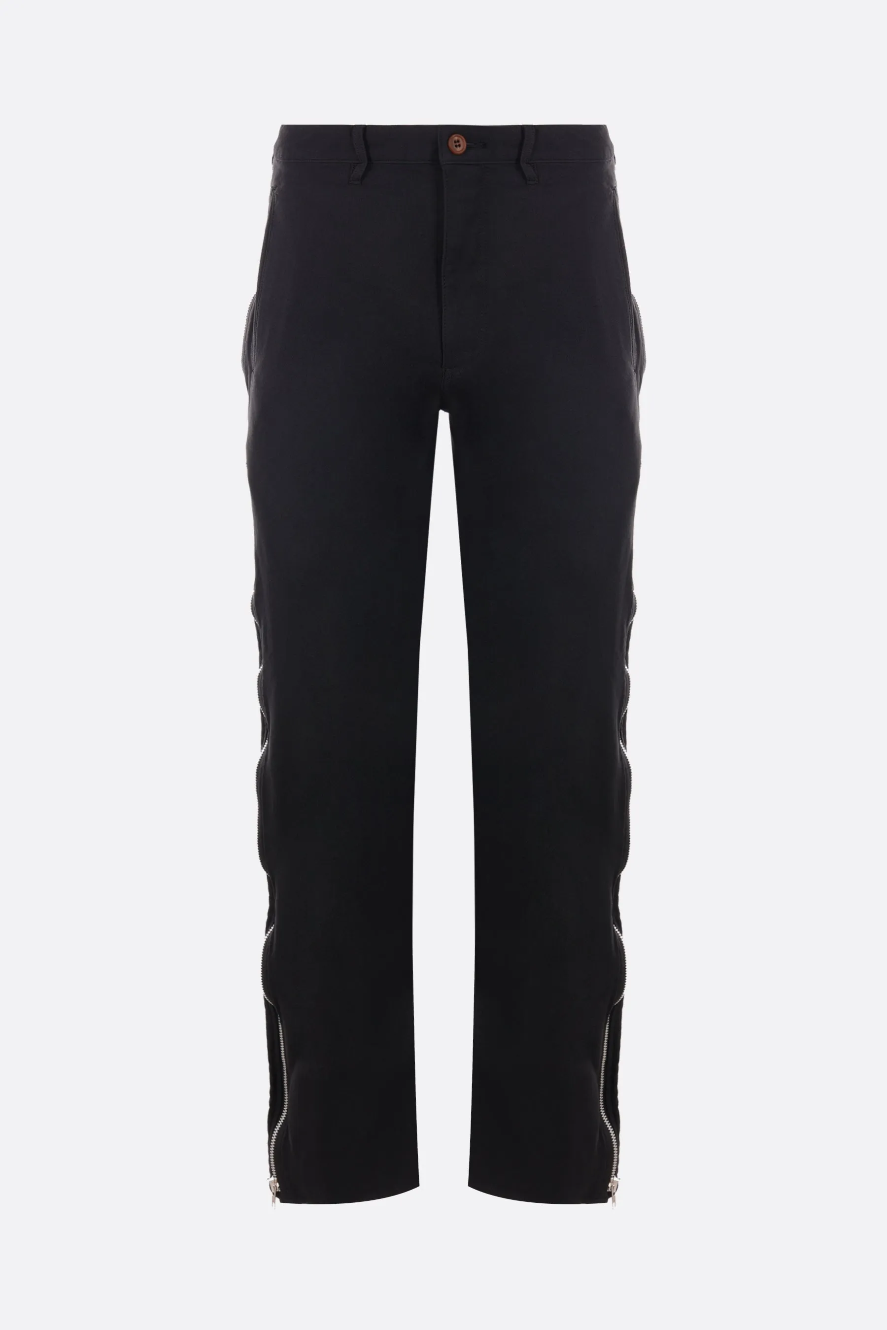 Technical twill zip-up pants