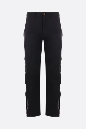 Technical twill zip-up pants