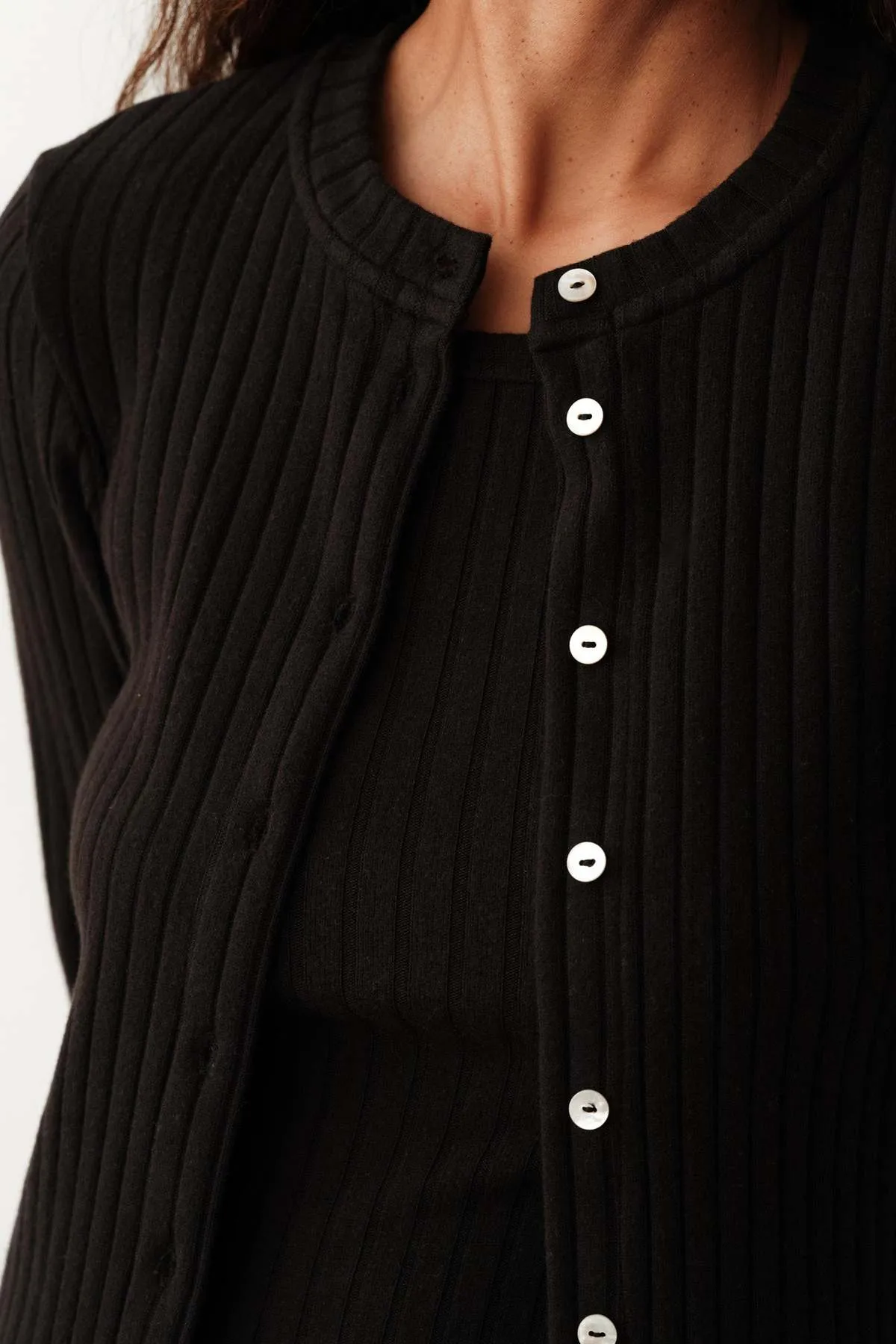 The Sweater Rib Cardi - Jet