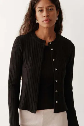 The Sweater Rib Cardi - Jet