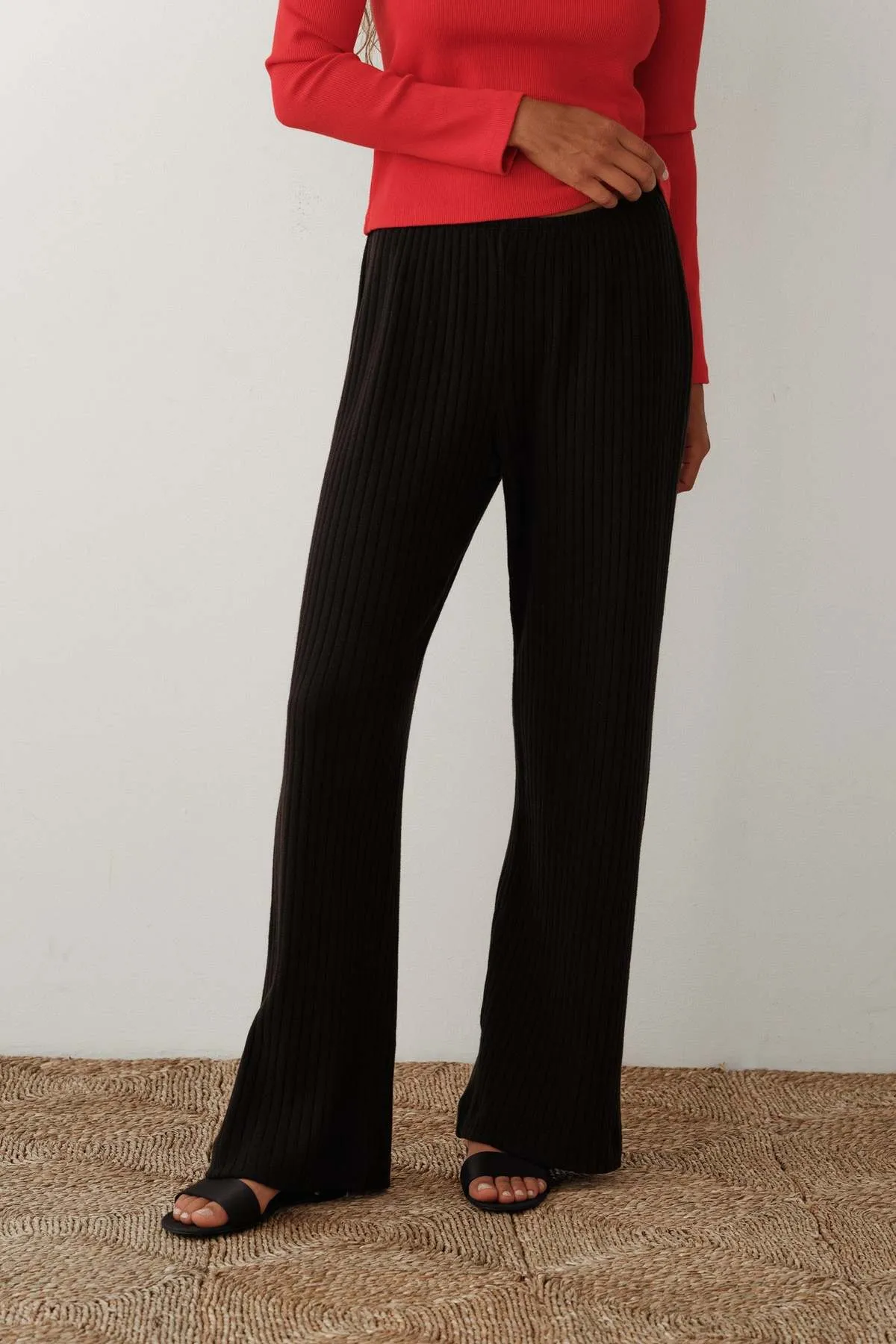 The Sweater Rib Simple Pant - Jet