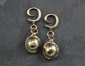 Turtle Spiral Earrings - Bronze