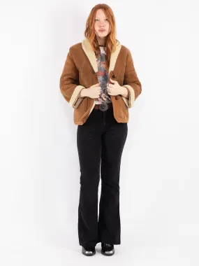 Vintage 70's Women Sheepskin Jacket in Brown
