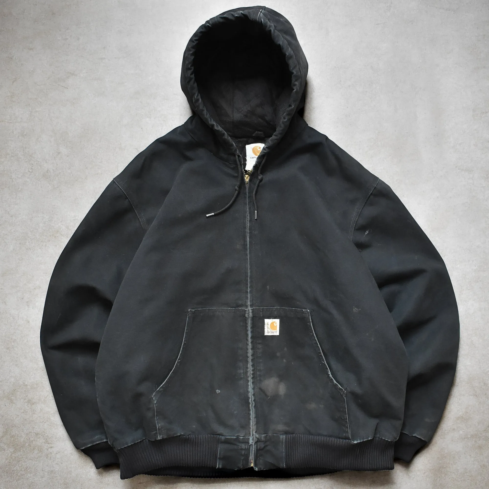 Vintage Carhartt Black Active Hoodie Jacket - XL