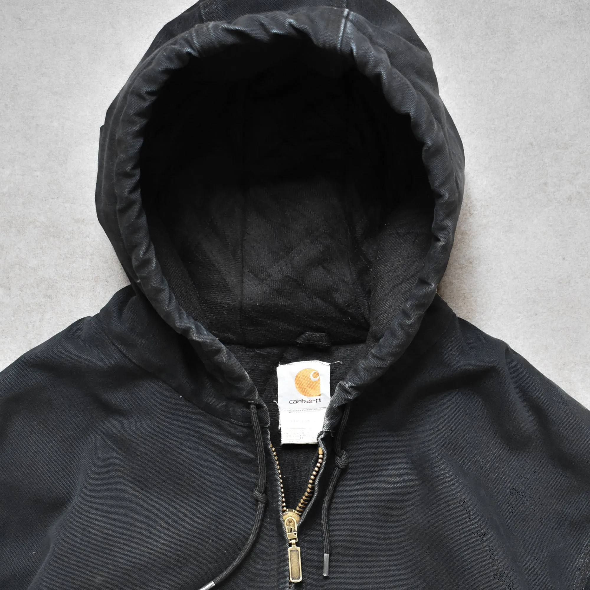 Vintage Carhartt Black Active Hoodie Jacket - XL